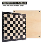50cm Black Wooden Chess Board - With Letters & Numbers