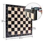 50cm Black Wooden Chess Board - With Letters & Numbers