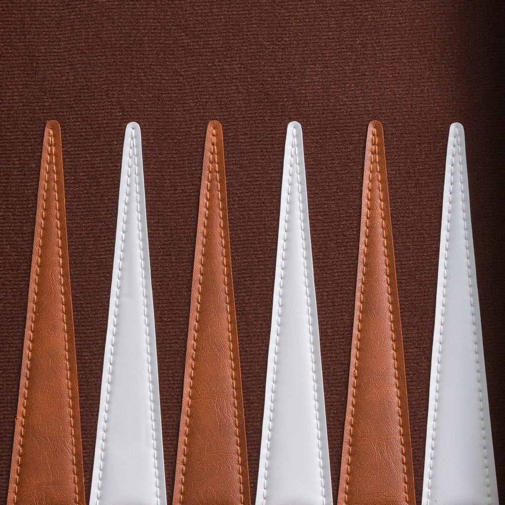 45cm/18inch Leather Backgammon Set - Vintage Brown