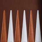 45cm/18inch Leather Backgammon Set - Vintage Brown