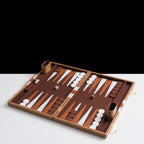 45cm/18inch Leather Backgammon Set - Vintage Brown
