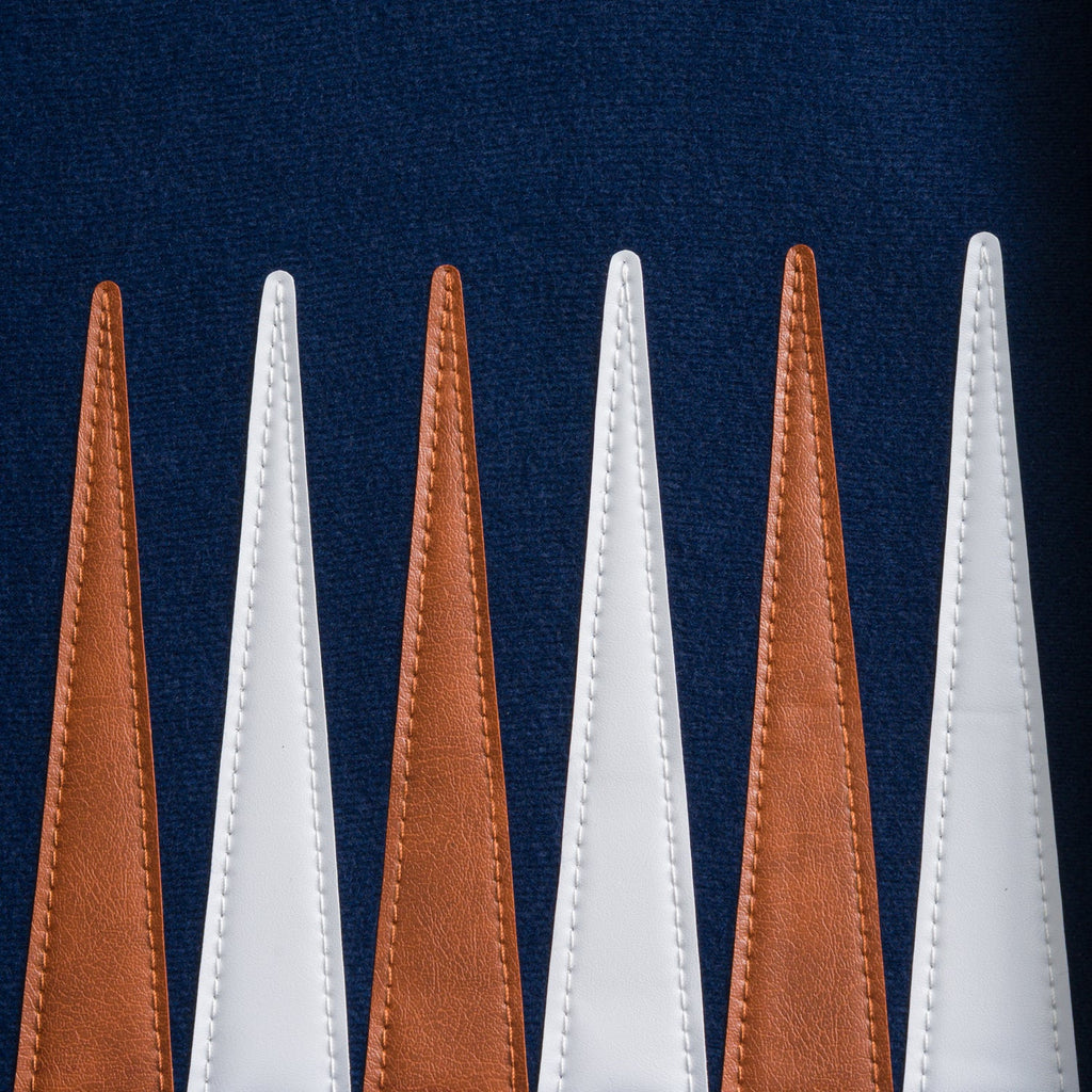 45cm/18inch Leather Backgammon Set - Ocean Blue