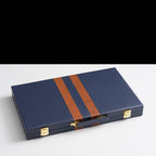 45cm/18inch Leather Backgammon Set - Ocean Blue