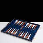 45cm/18inch Leather Backgammon Set - Ocean Blue