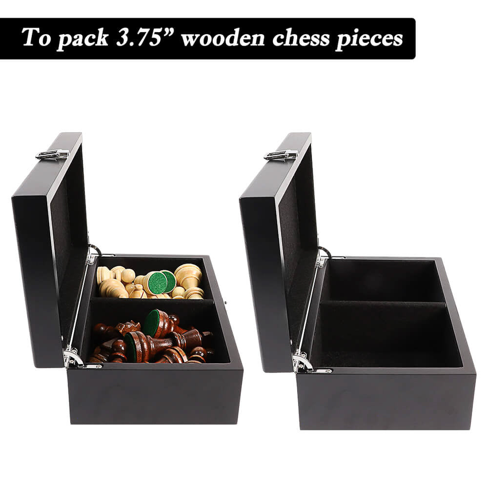 Wooden Chess Pieces Storage - Ebony