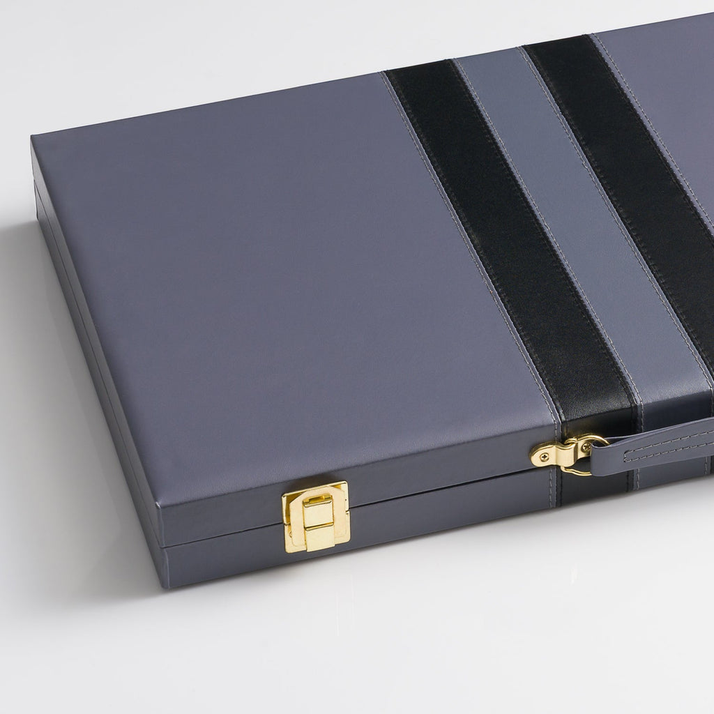 45cm/18inch Leather Backgammon Set - Gray