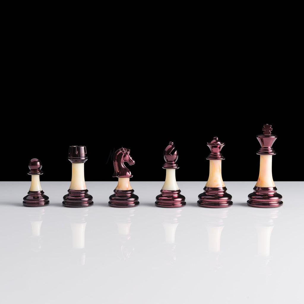 Metal-Ceramic Composite Chess Pieces - Modern Style - King Height 95mm