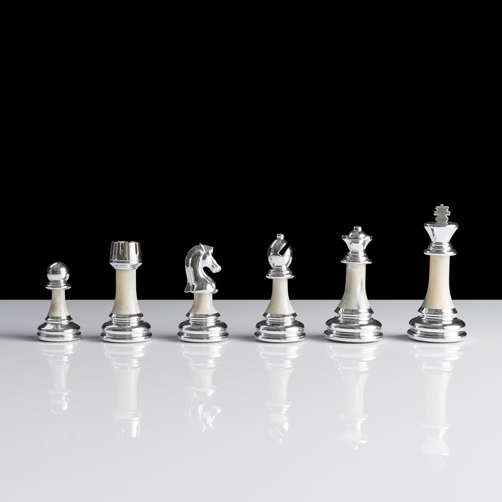 Metal-Ceramic Composite Chess Pieces - Modern Style - King Height 95mm