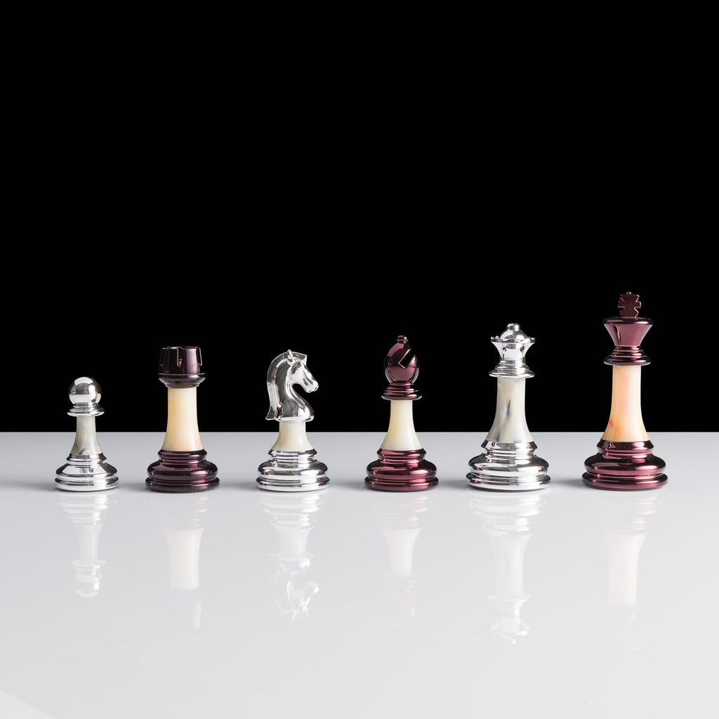 Metal-Ceramic Composite Chess Pieces - Modern Style - King Height 95mm